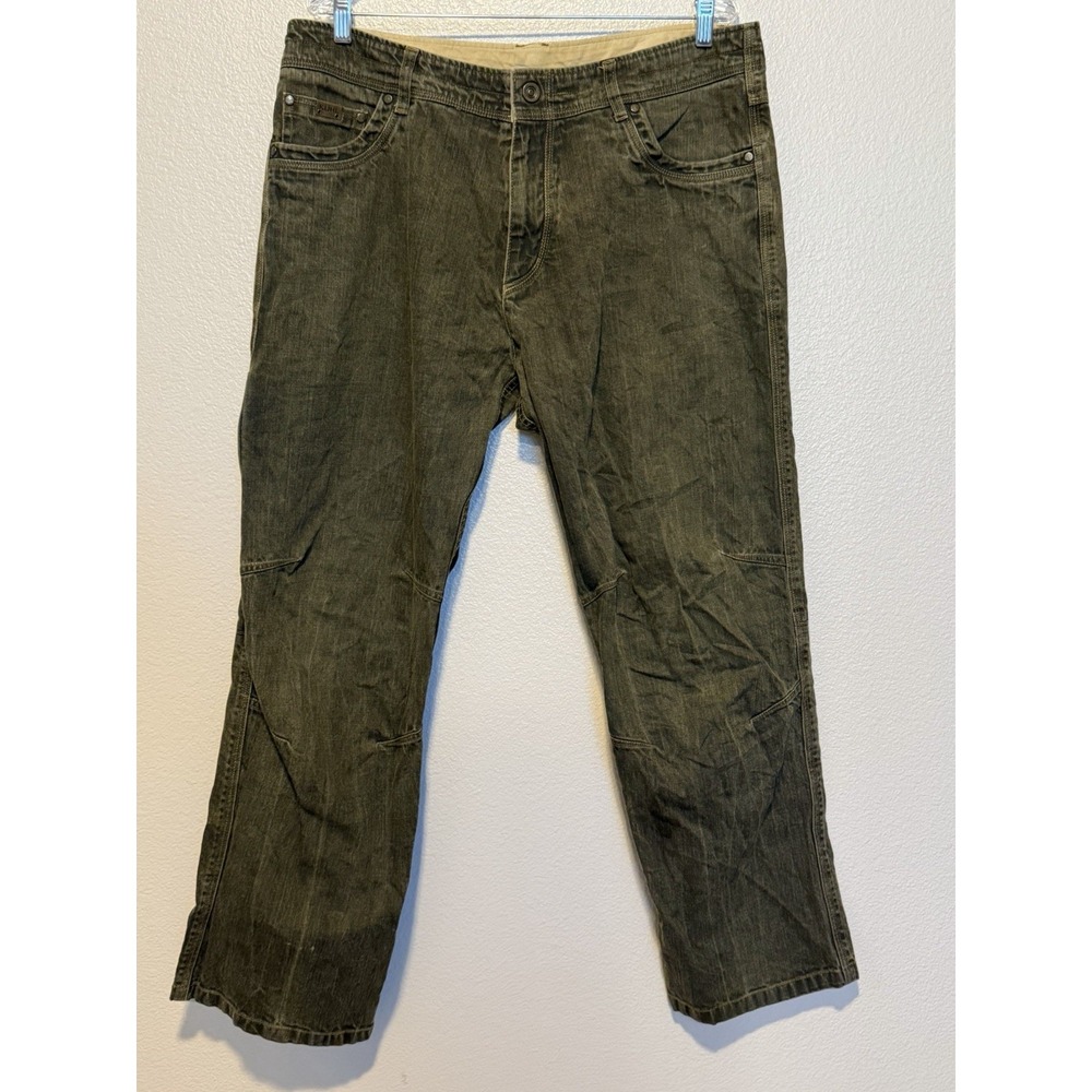 KUHL Articulated Patina Dye RIOT Green Jeans Pants Mens Size 38x30
